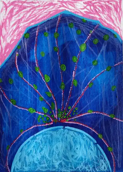 Lysosomes (green) moving in the cell using the microtubules (red and pink). © Sunaina Rao