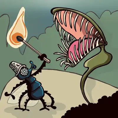 Carnivorous plants trap and absorb nutrition from insects and related organisms. Credit: RichardsDrawings from Pixabay.